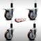Service Caster 4'' SS Maroon Poly Swivel 1-1/4'' Expanding Stem Caster Set 2 Total Lock Brakes, 4PK SCC-SSEXTTL20S414-PPUB-MRN-2S2-114 - alternate 4